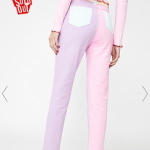 Dolls Kill Sugar Thrillz Pretty in Pastel jeans